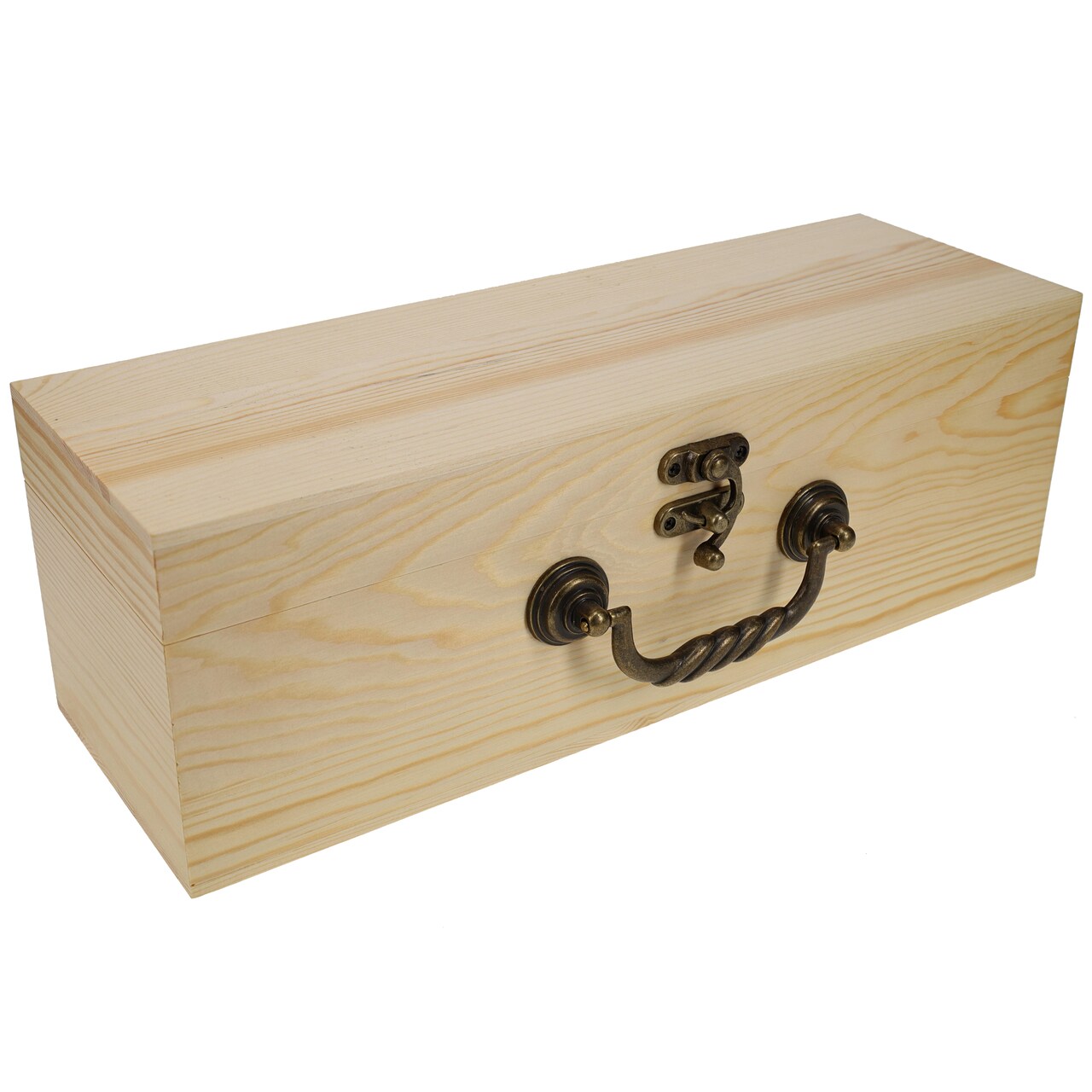 WE Games Wooden Storage Box, Walnut Stained Burnt Wood Finish